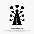 Love, Tree, Heart, Valentine, ValentineÃÂ¢Ã¢âÂ¬Ã¢âÂ¢s Day,  solid Glyph Icon vector Royalty Free Stock Photo